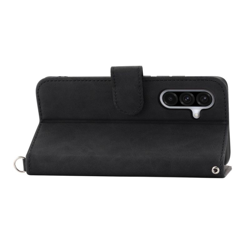 Kožený Kryt Samsung Galaxy A17 4g / 5g Peněženka S Krajkovým Semišovým Efektem