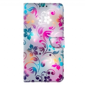Kožený Kryt Samsung Galaxy A17 4g / 5g Ručně Vyrobené Květiny