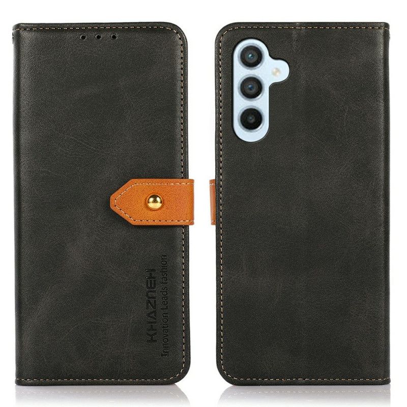 Kožený Kryt Samsung Galaxy A17 4g / 5g Zlatá Spona Khazneh