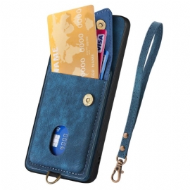 Kryt Samsung Galaxy A17 4g / 5g Semišový Efekt S Pouzdrem Na Karty A Šňůrkou Na Krk