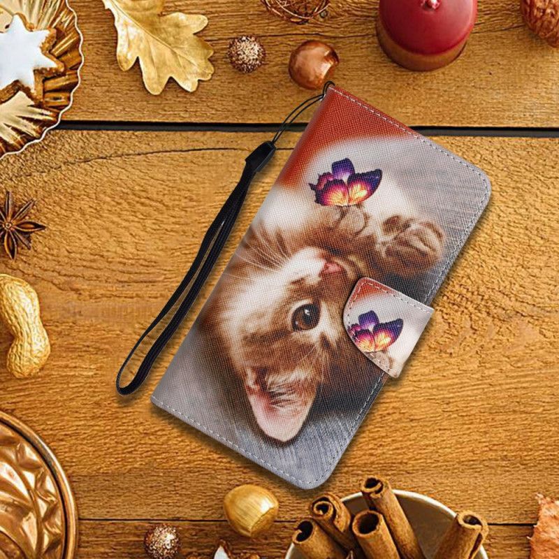 Peněženková Pouzdra Samsung Galaxy A17 4g / 5g Kryty Na Mobil Motýl A Kočka