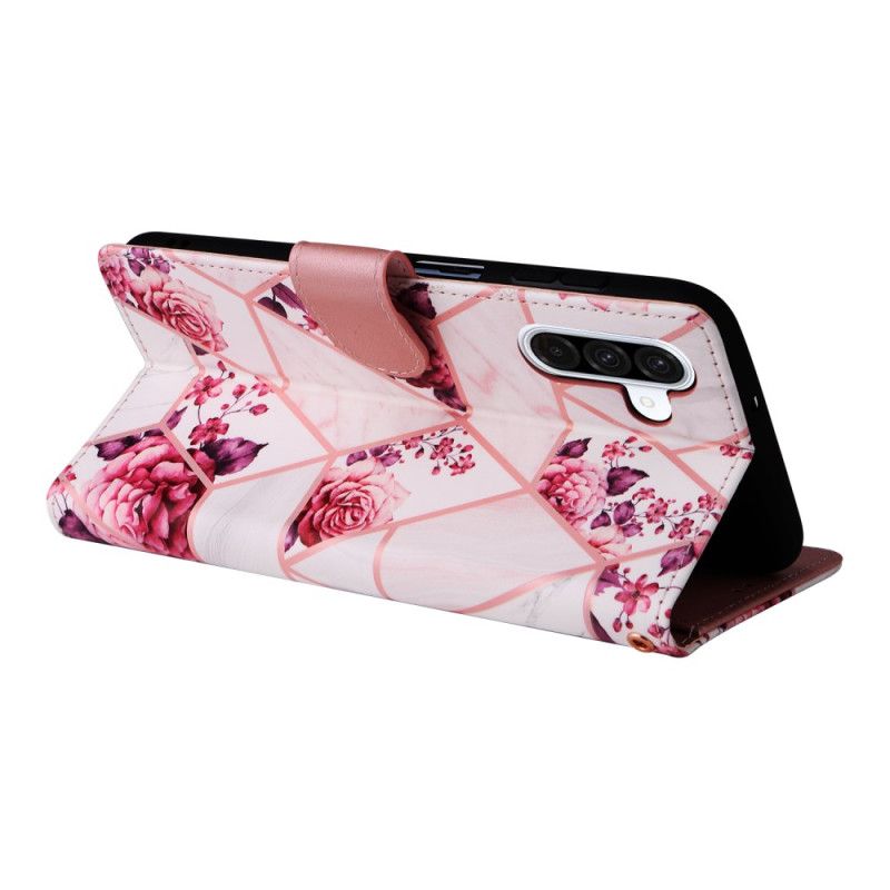 Peněženková Pouzdra Samsung Galaxy A17 4g / 5g Kryty Na Mobil Mramorový Design Se Šňůrkou Na Krk