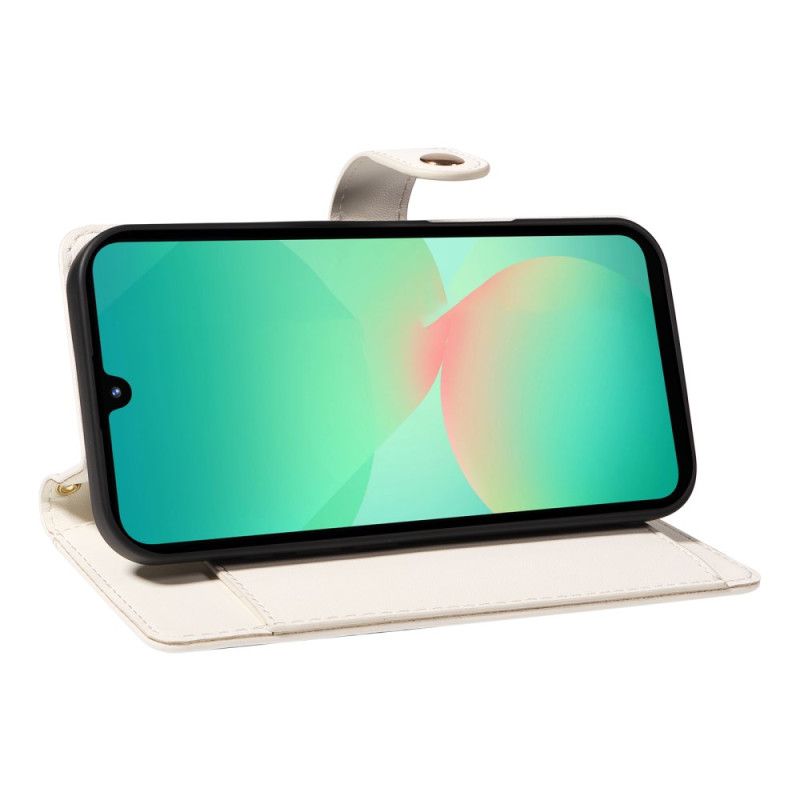 Peněženková Pouzdra Samsung Galaxy A17 4g / 5g Kryty Na Mobil Prošívaná S Popruhem A Ramenní Popruh