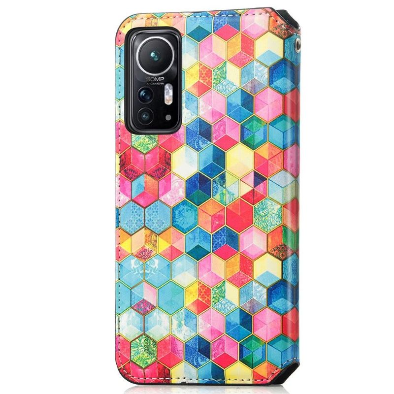 Flipové Pouzdro Na Xiaomi 12 Barevné Kostky