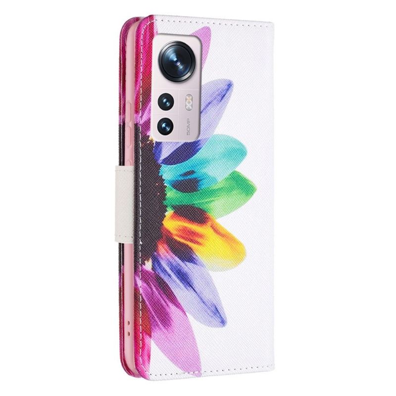 Flipové Pouzdro Na Xiaomi 12 Barevné Okvětní Lístky