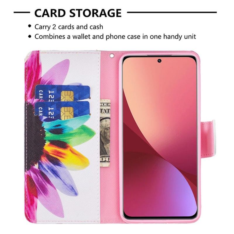 Flipové Pouzdro Na Xiaomi 12 Barevné Okvětní Lístky