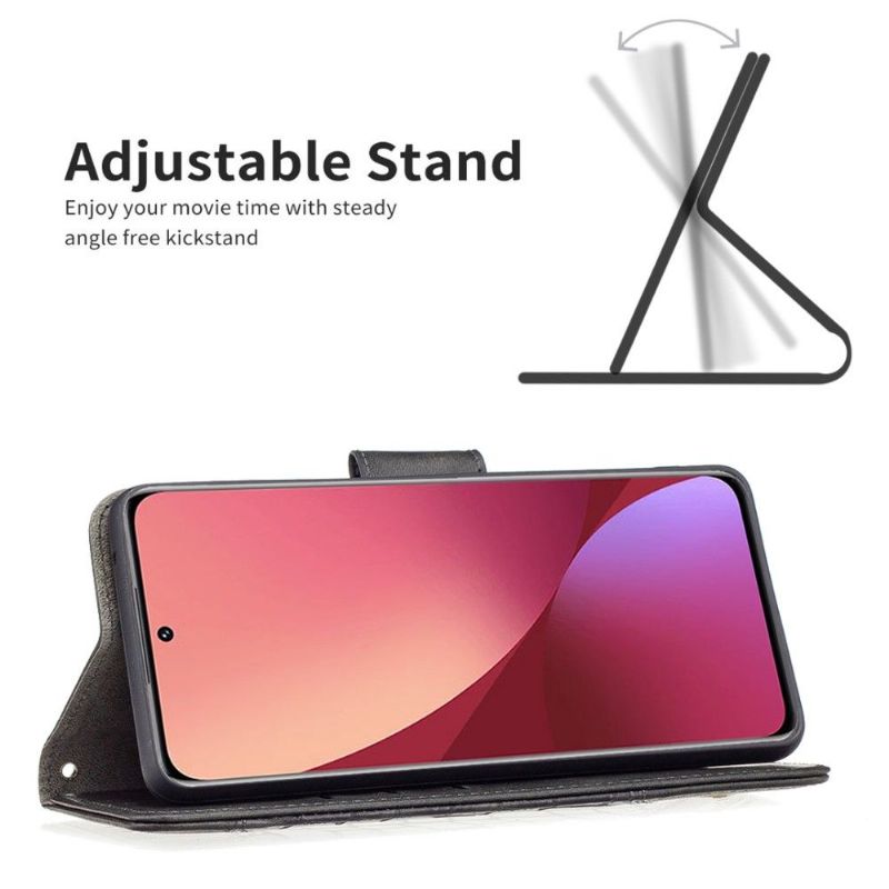 Flipové Pouzdro Na Xiaomi 12 Kožený Efekt Croc Look