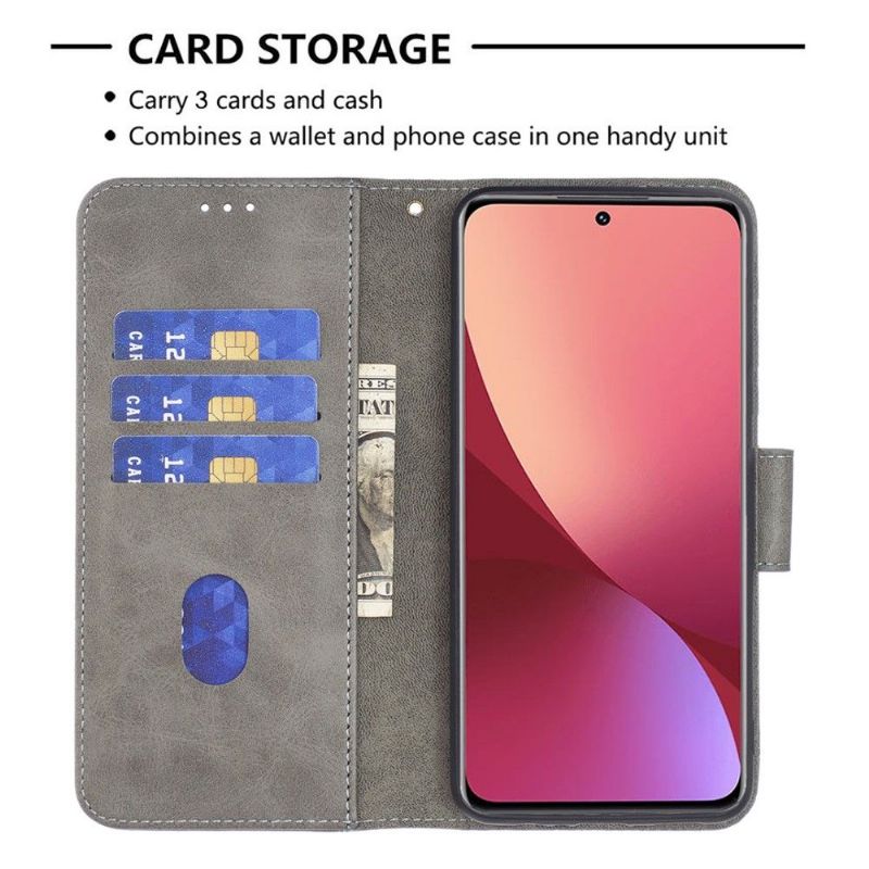 Flipové Pouzdro Na Xiaomi 12 Kožený Efekt Croc Look