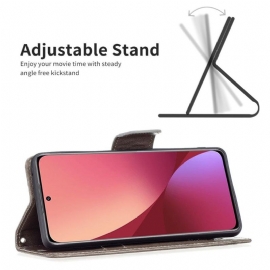 Flipové Pouzdro Na Xiaomi 12 Motýli Podpůrných Funkcí