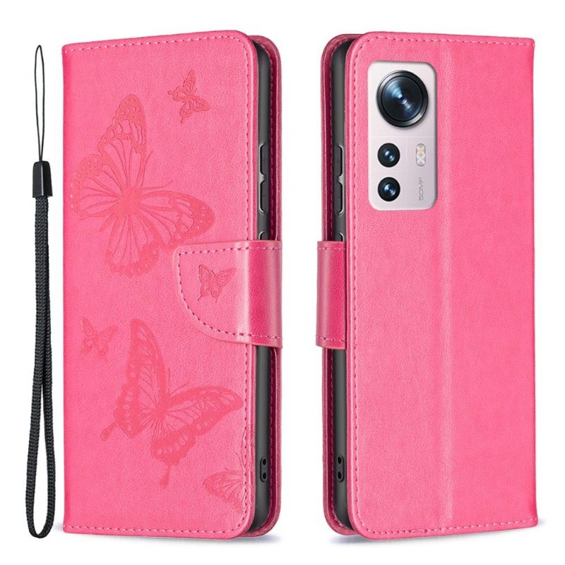 Flipové Pouzdro Na Xiaomi 12 Motýli Podpůrných Funkcí