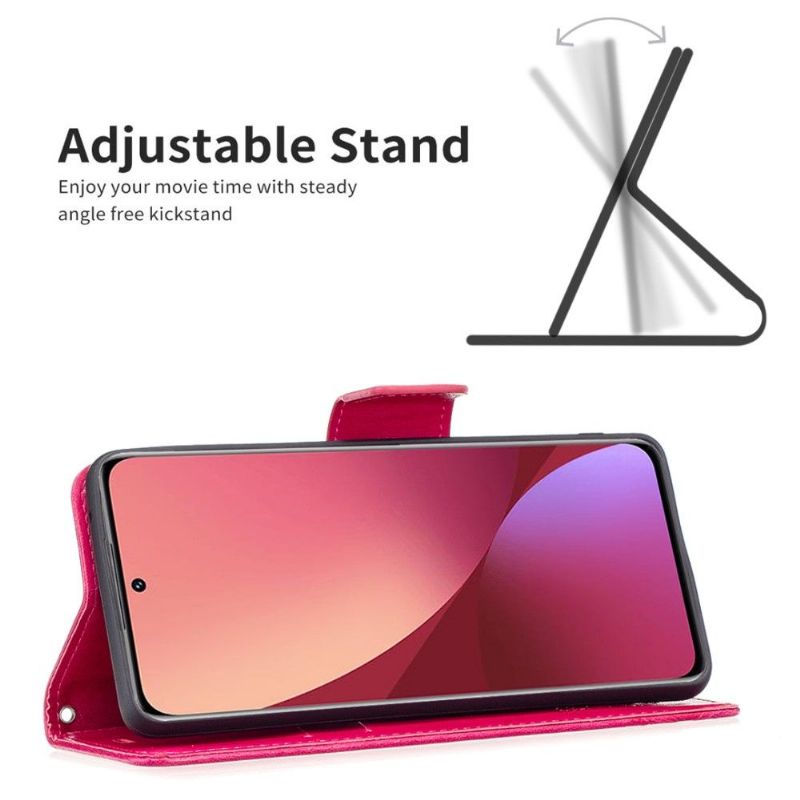 Flipové Pouzdro Na Xiaomi 12 Motýli Podpůrných Funkcí