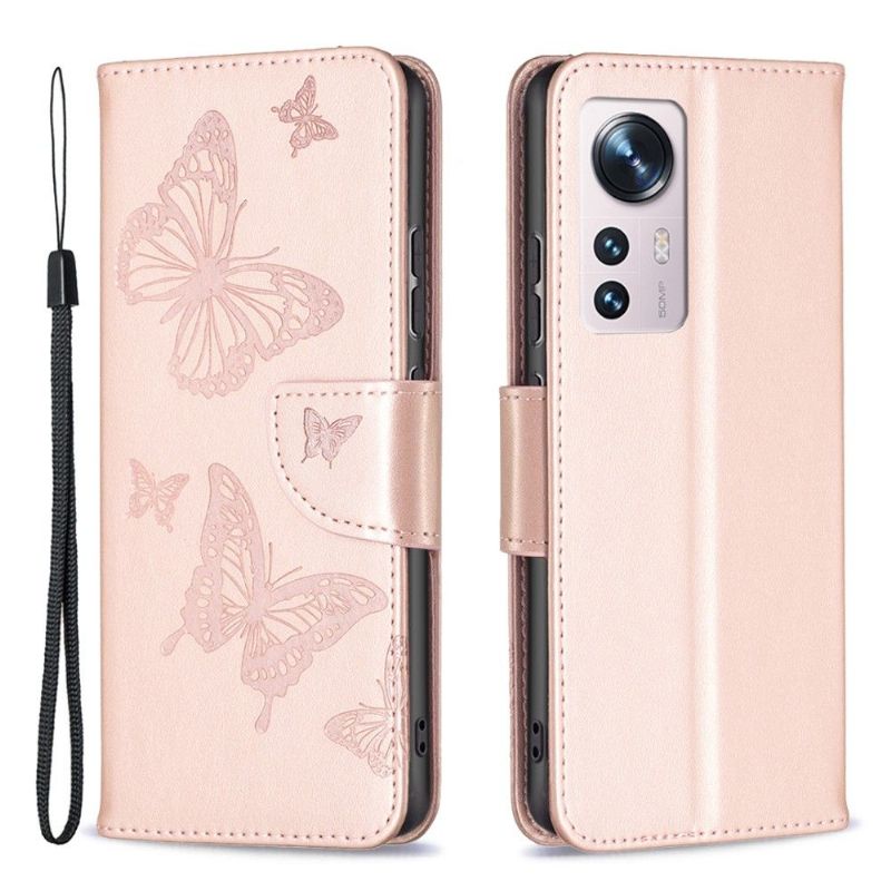 Flipové Pouzdro Na Xiaomi 12 Motýli Podpůrných Funkcí