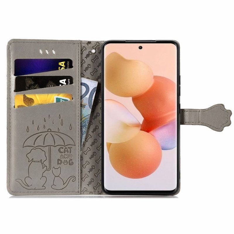 Flipové Pouzdro Na Xiaomi 12 Reliéfní Zvířata S Koženým Efektem