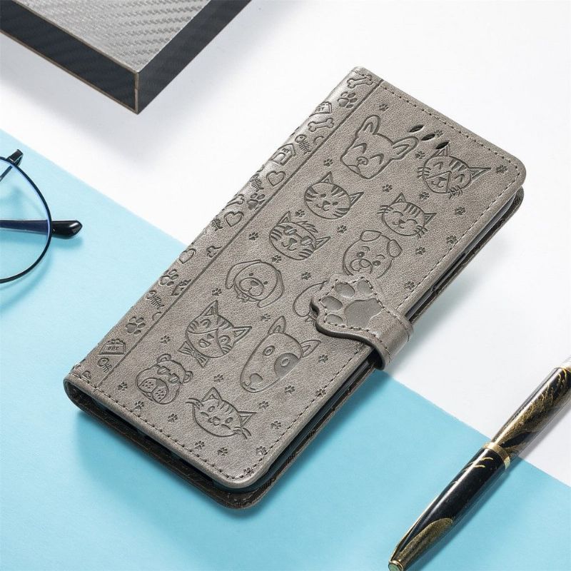 Flipové Pouzdro Na Xiaomi 12 Reliéfní Zvířata S Koženým Efektem