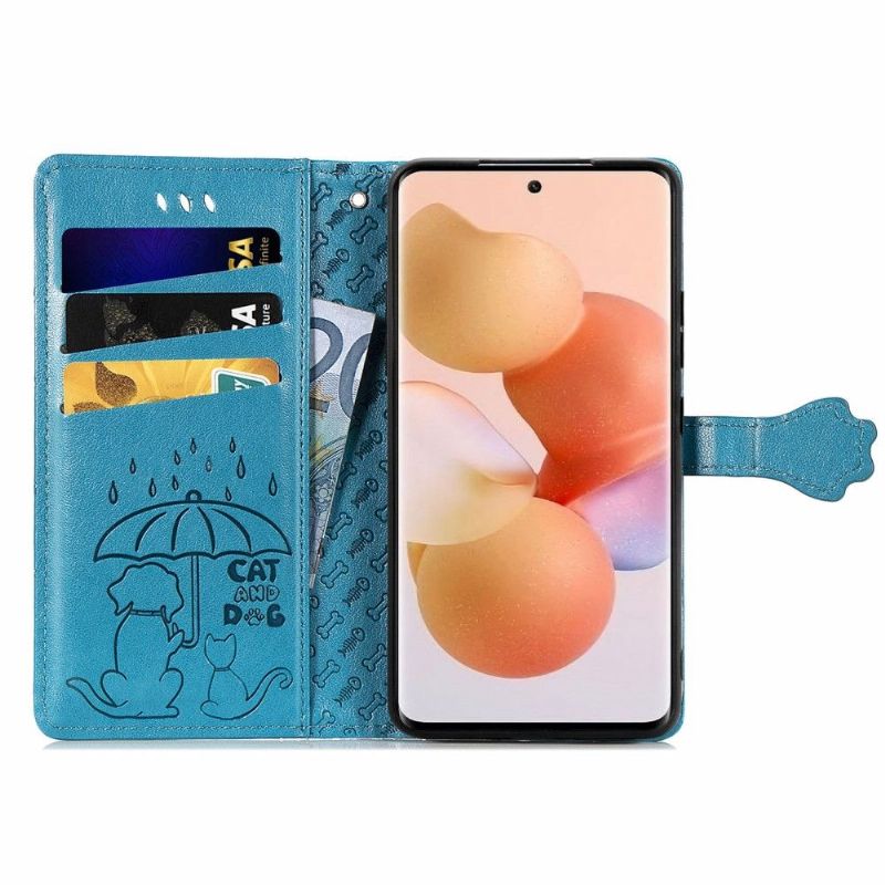 Flipové Pouzdro Na Xiaomi 12 Reliéfní Zvířata S Koženým Efektem