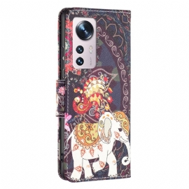 Flipové Pouzdro Na Xiaomi 12 Vzory Slonů