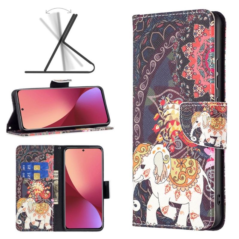 Flipové Pouzdro Na Xiaomi 12 Vzory Slonů