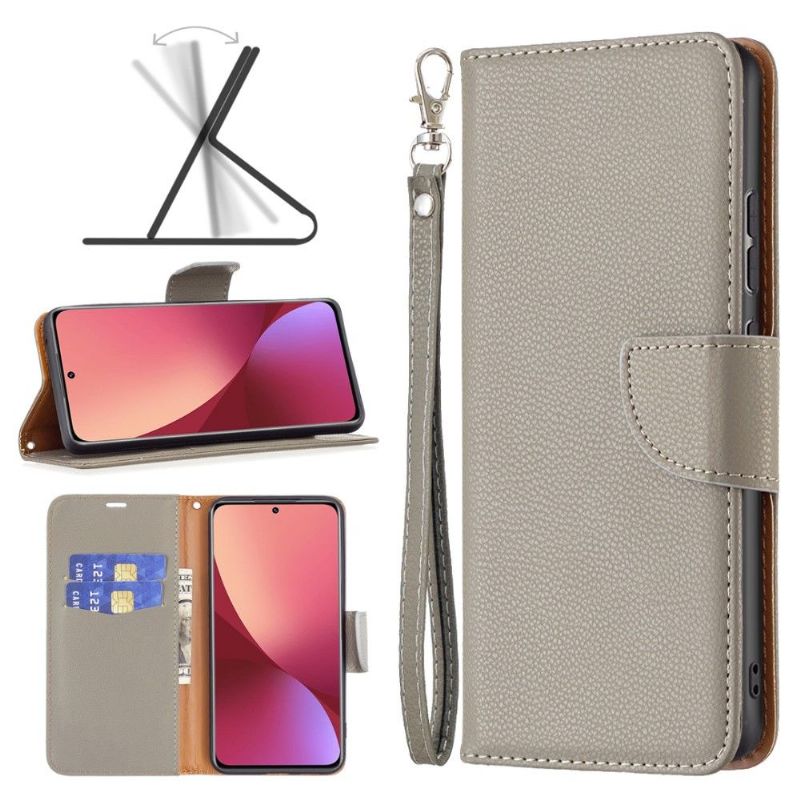 Kožené Pouzdro Folio Na Xiaomi 12 Flipové Pouzdro Efekt Zrnité Kůže