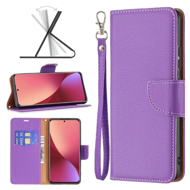 Kožené Pouzdro Folio Na Xiaomi 12 Flipové Pouzdro Efekt Zrnité Kůže