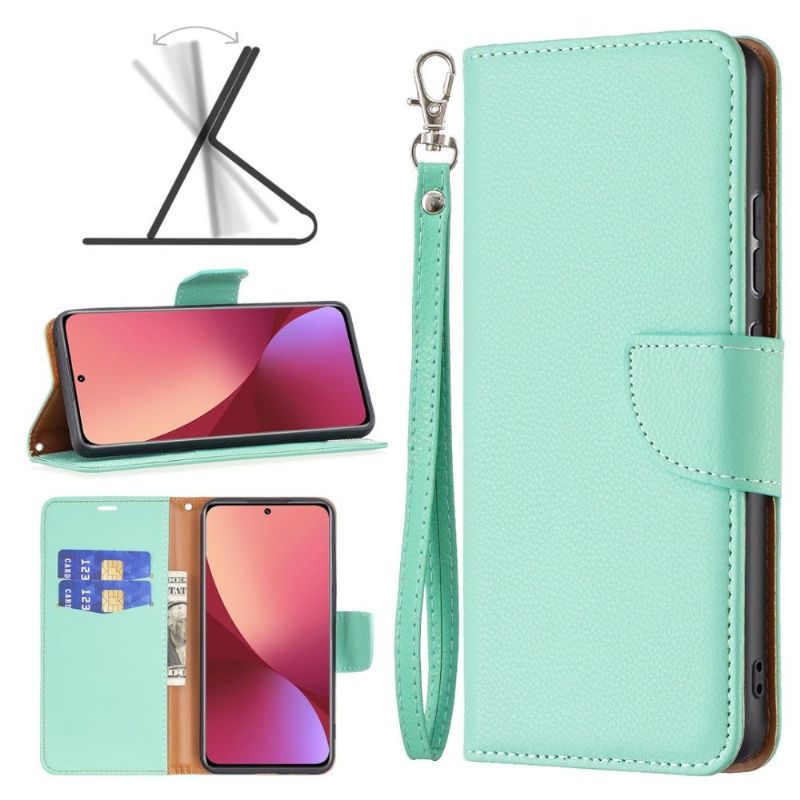 Kožené Pouzdro Folio Na Xiaomi 12 Flipové Pouzdro Efekt Zrnité Kůže