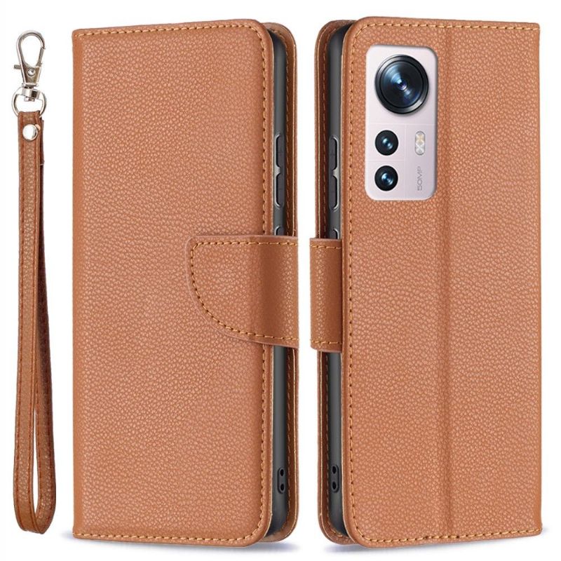 Kožené Pouzdro Folio Na Xiaomi 12 Flipové Pouzdro Efekt Zrnité Kůže