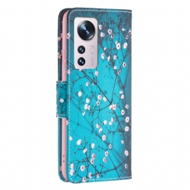 Kožené Pouzdro Na Xiaomi 12 Kvetoucí Větve