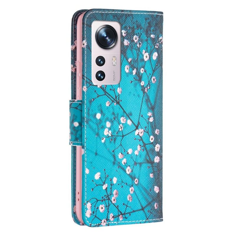 Kožené Pouzdro Na Xiaomi 12 Kvetoucí Větve