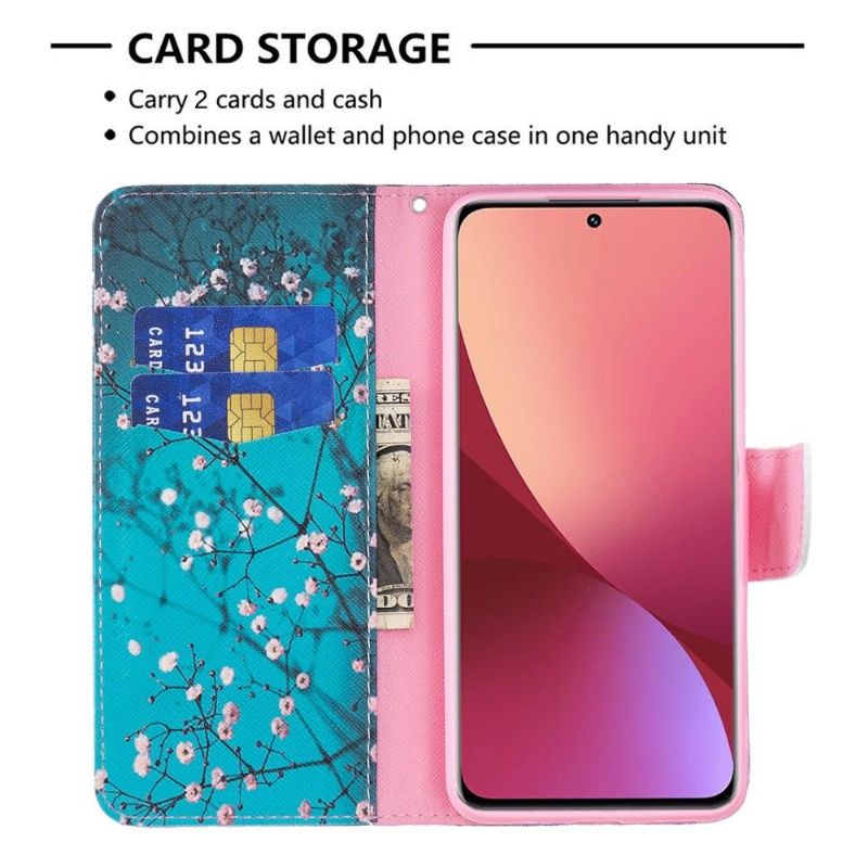 Kožené Pouzdro Na Xiaomi 12 Kvetoucí Větve