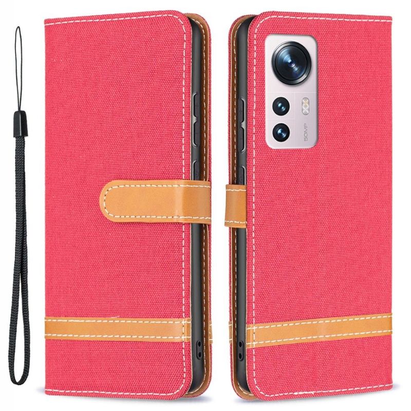 Kožené Pouzdro Na Xiaomi 12 Látkový Potah