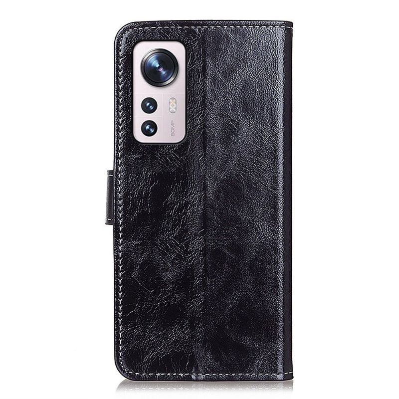 Kožené Pouzdro Na Xiaomi 12 Prošívání S Luxusním Koženým Efektem