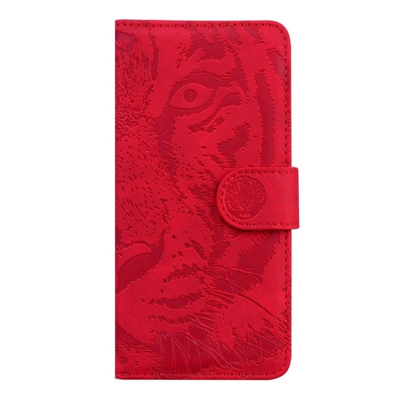 Kožené Pouzdro Na Xiaomi 12 Reliéfní Tygr