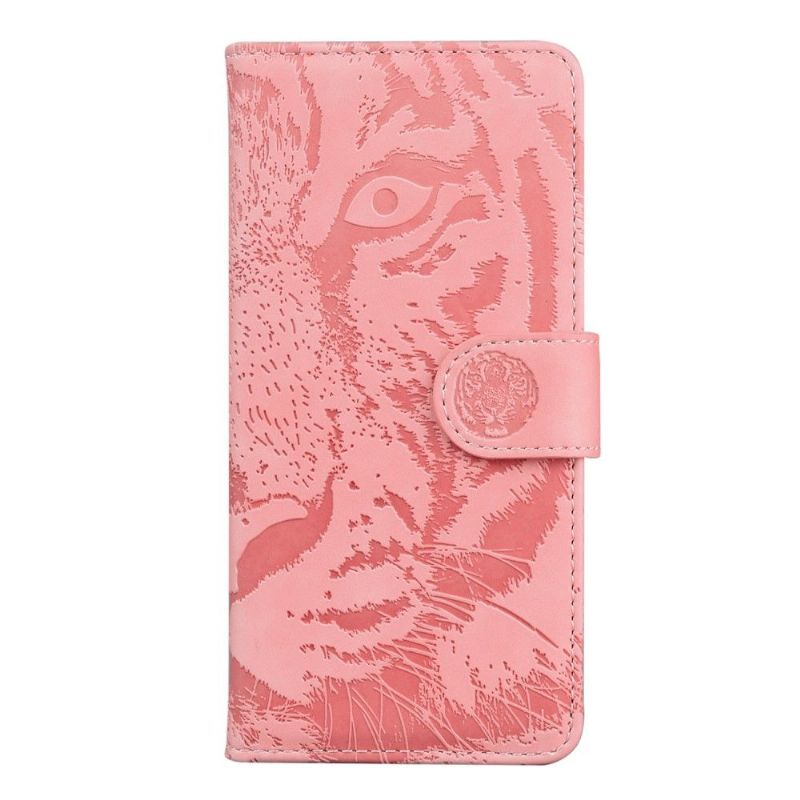 Kožené Pouzdro Na Xiaomi 12 Reliéfní Tygr