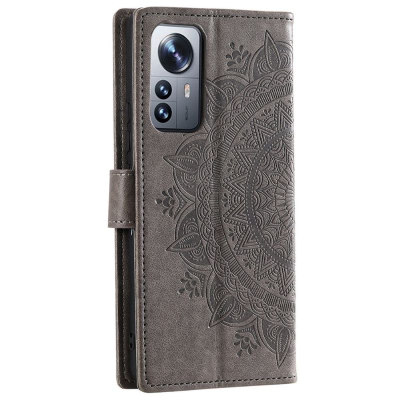 Kožené Pouzdro Na Xiaomi 12 Sluneční Mandala