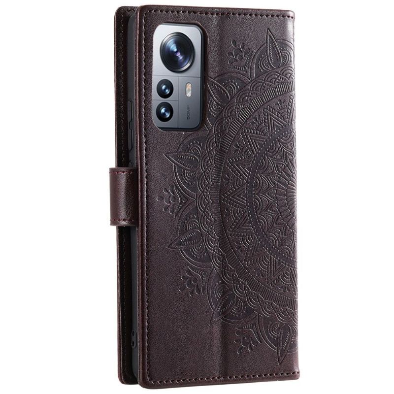 Kožené Pouzdro Na Xiaomi 12 Sluneční Mandala