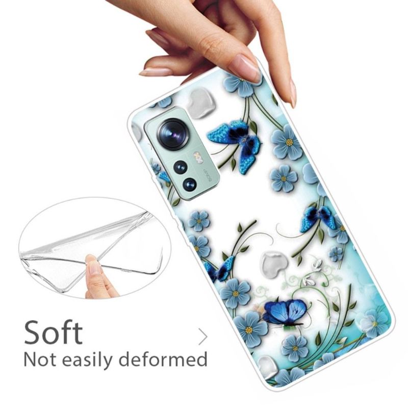 Kryty Na Mobil Na Xiaomi 12 Modrí Motýli A Květiny