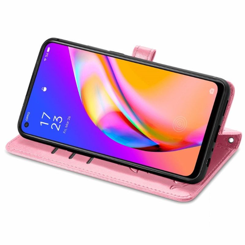 Flipové Pouzdro Na Oppo A94 5G Efekt Reliéfní Kůže Zvířat