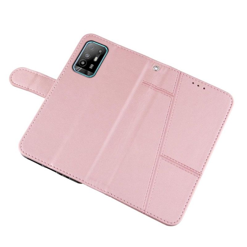Flipové Pouzdro Na Oppo A94 5G Efektní Linie Kůže