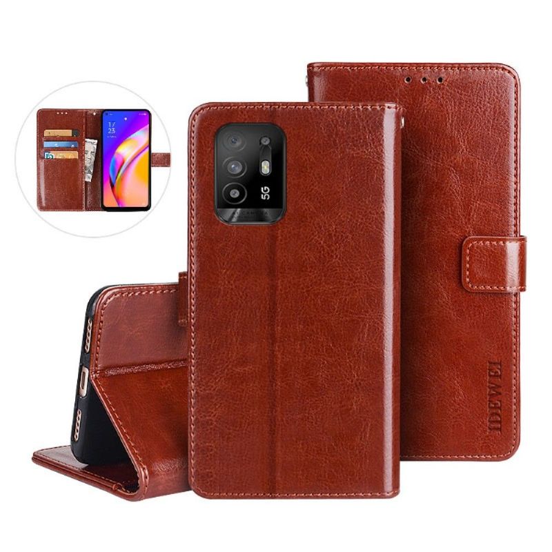 Flipové Pouzdro Na Oppo A94 5G Kožené Pouzdro Kožený Efekt Idewei Folio