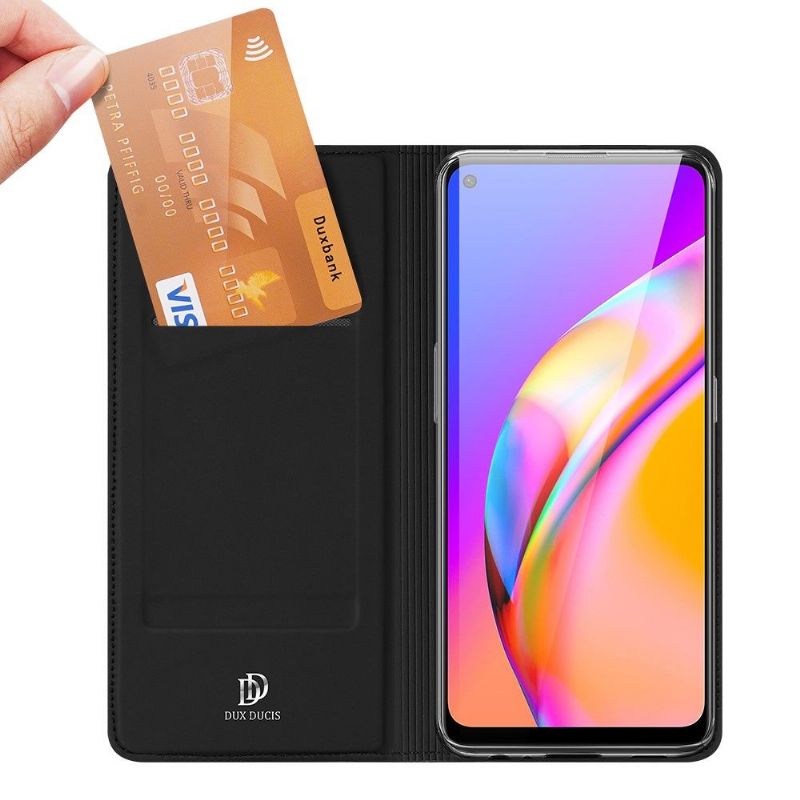 Flipové Pouzdro Na Oppo A94 5G Obchodní Saténový Efekt