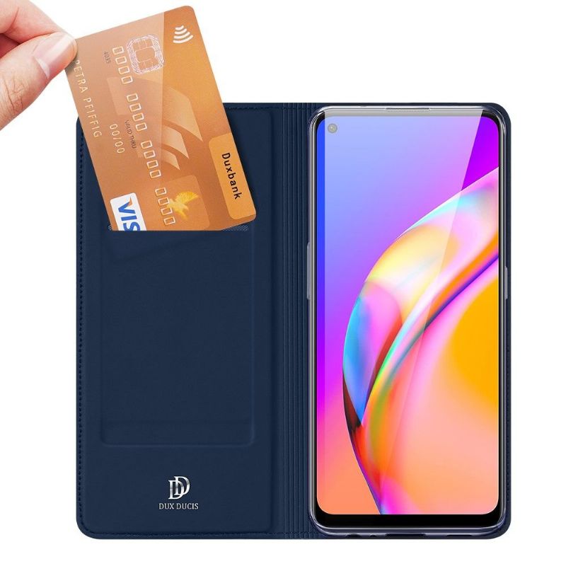 Flipové Pouzdro Na Oppo A94 5G Obchodní Saténový Efekt