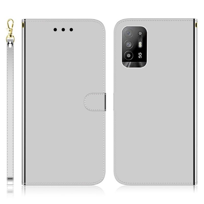 Flipové Pouzdro Na Oppo A94 5G Zrcadlový Efekt Z Umělé Kůže