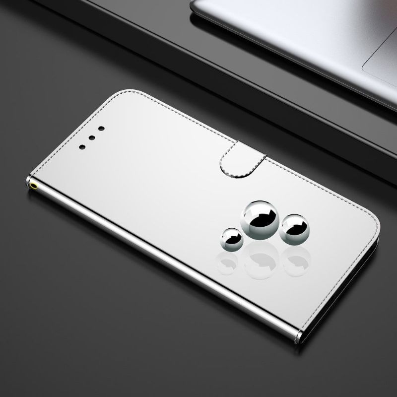 Flipové Pouzdro Na Oppo A94 5G Zrcadlový Efekt Z Umělé Kůže