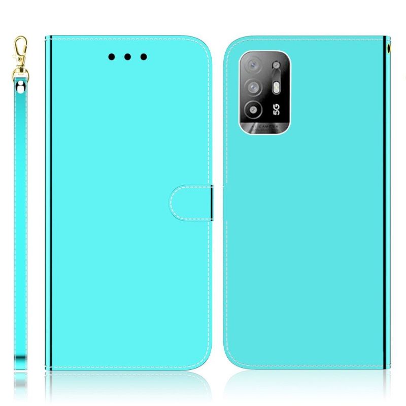 Flipové Pouzdro Na Oppo A94 5G Zrcadlový Efekt Z Umělé Kůže