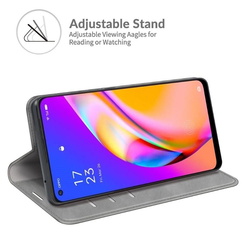 Kožené Pouzdro Folio Na Oppo A94 5G Funkce Stojanu Z Umělé Kůže