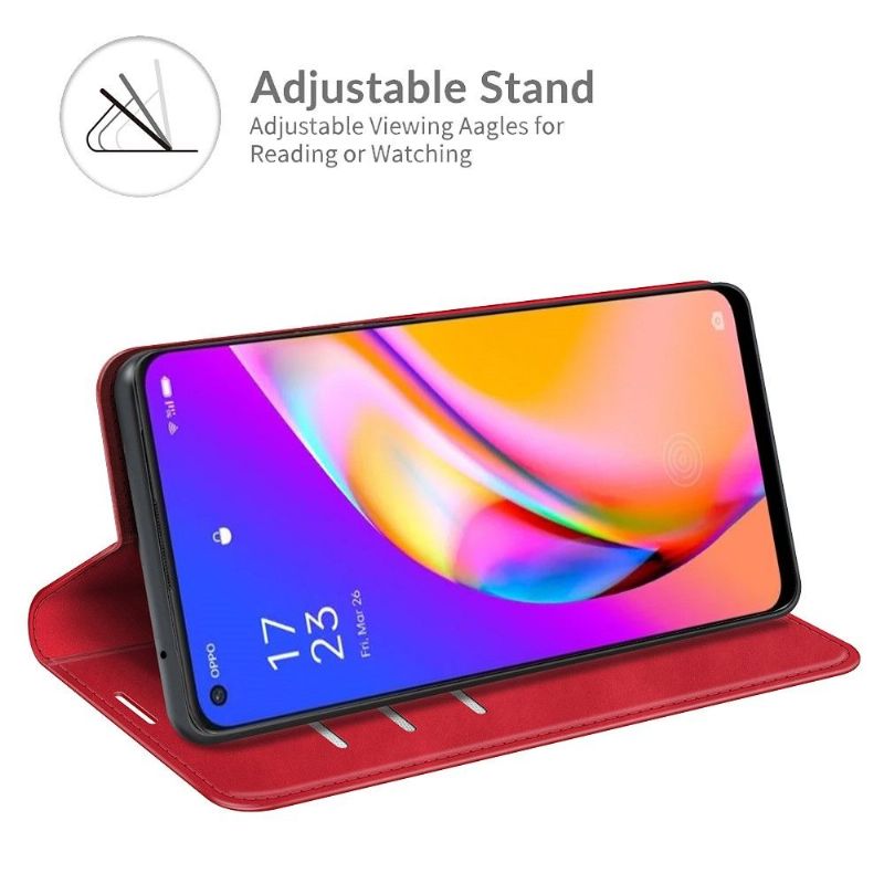 Kožené Pouzdro Folio Na Oppo A94 5G Funkce Stojanu Z Umělé Kůže