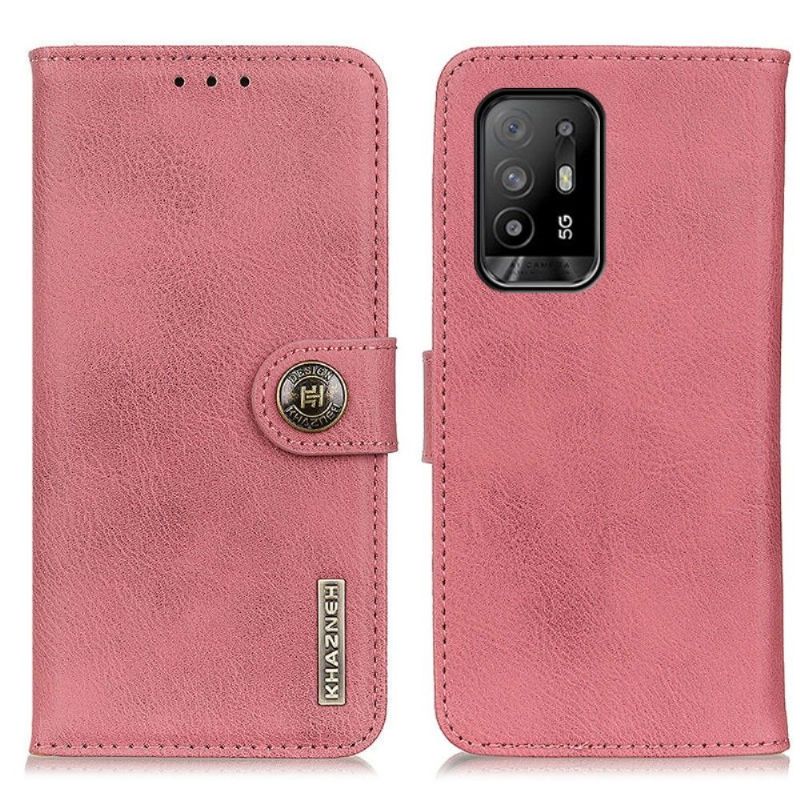 Kožené Pouzdro Na Oppo A94 5G Držák Karet S Koženými Efekty Khazneh