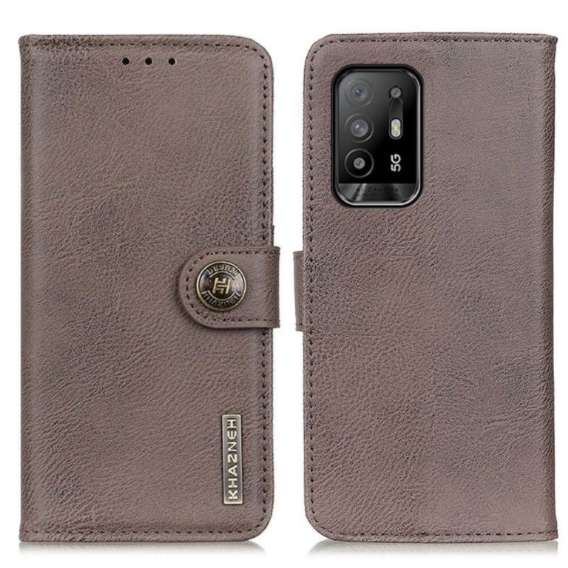 Kožené Pouzdro Na Oppo A94 5G Držák Karet S Koženými Efekty Khazneh