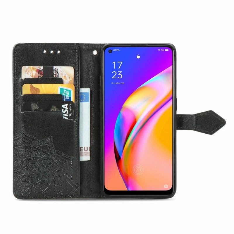 Kožené Pouzdro Na Oppo A94 5G Mandala Reliéf Z Umělé Kůže