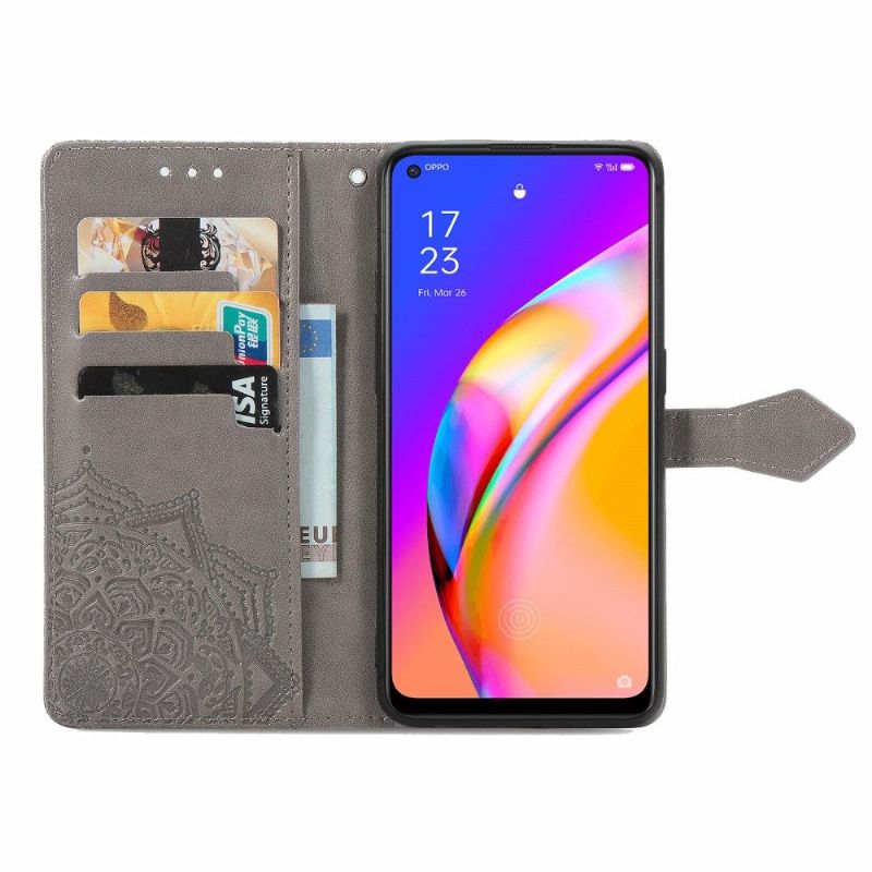 Kožené Pouzdro Na Oppo A94 5G Mandala Reliéf Z Umělé Kůže