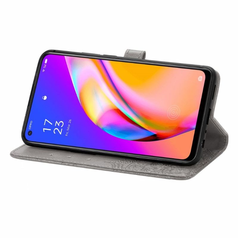 Kožené Pouzdro Na Oppo A94 5G Mandala Reliéf Z Umělé Kůže